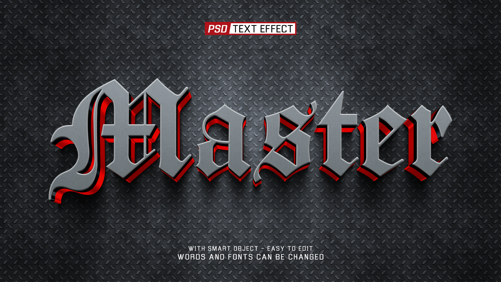 master 3d text effect psd