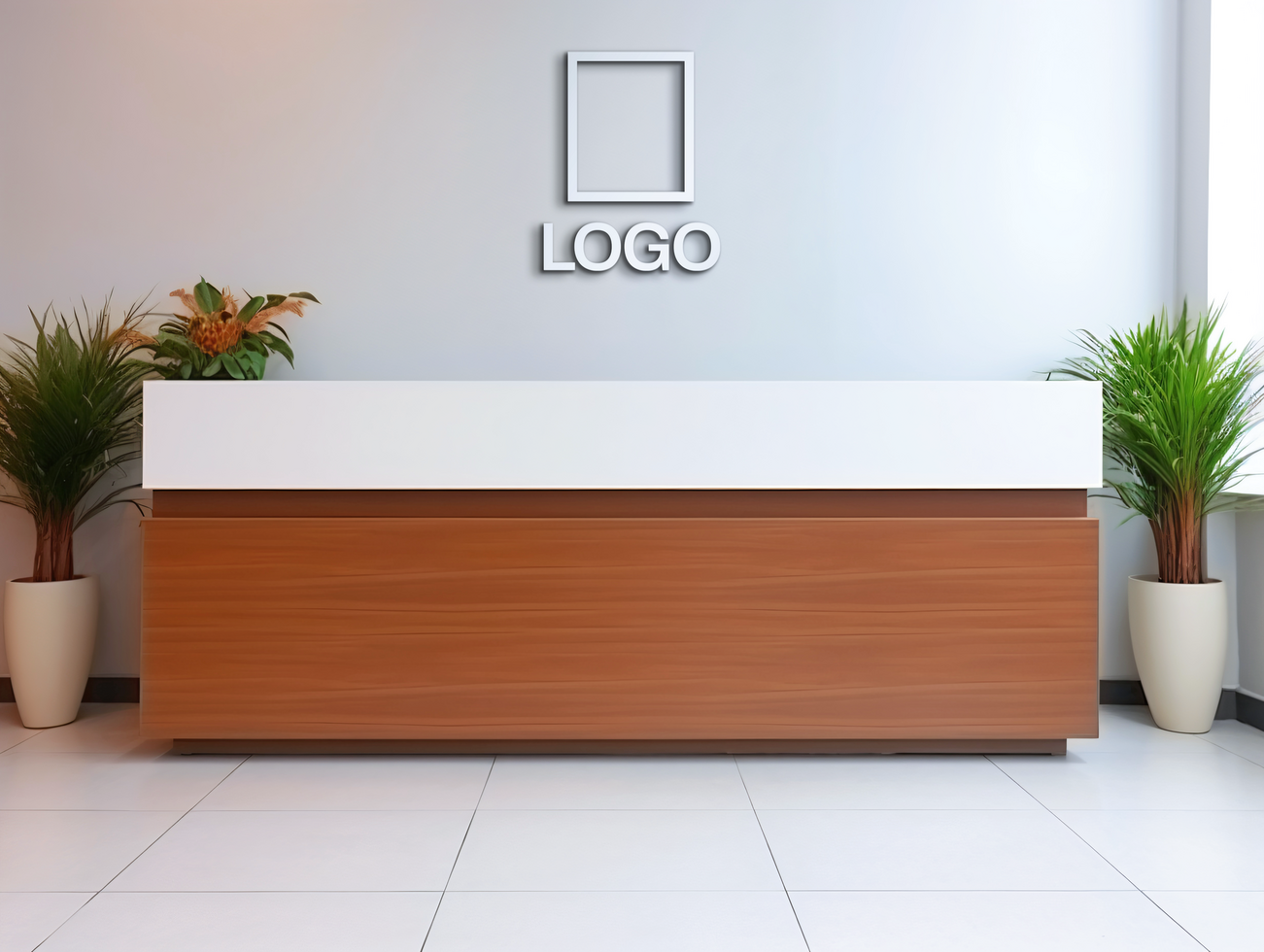 Logo mockup sign mockup design brand identity mockup company logo reception logo mockup branding psd