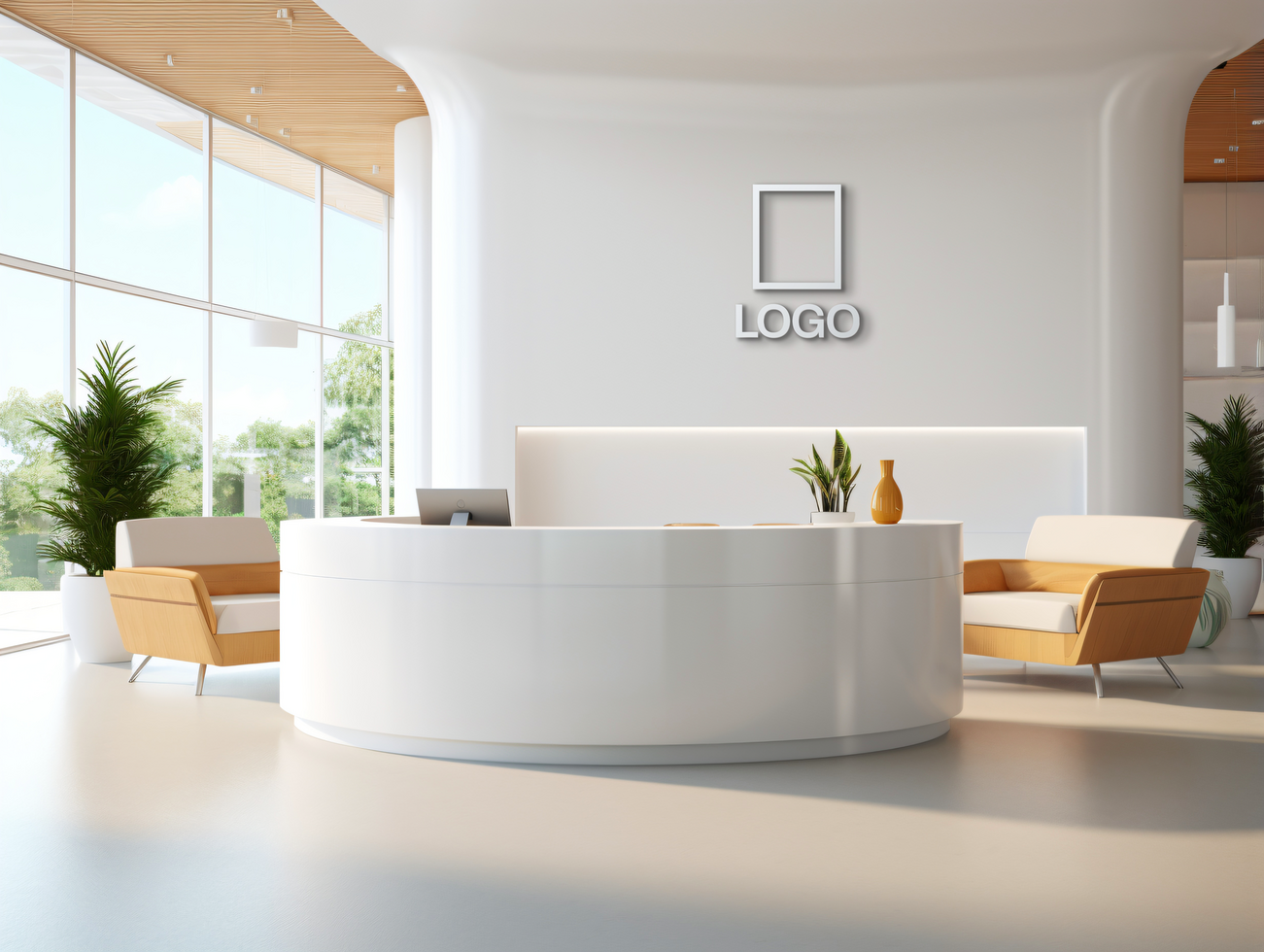 Logo mockup sign mockup design brand identity mockup company logo reception logo mockup branding psd