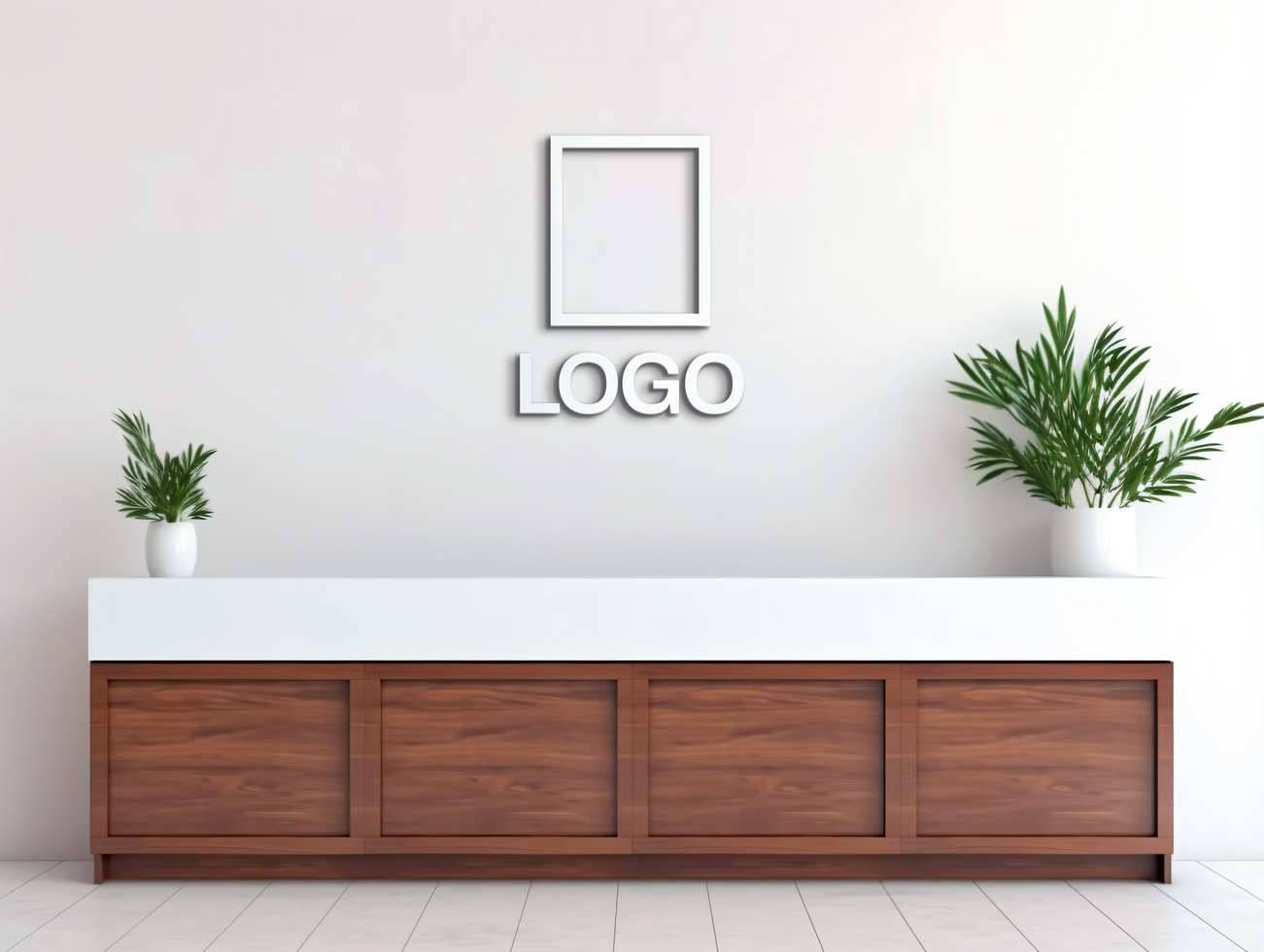 Logo mockup sign mockup design brand identity mockup company logo reception logo mockup branding psd