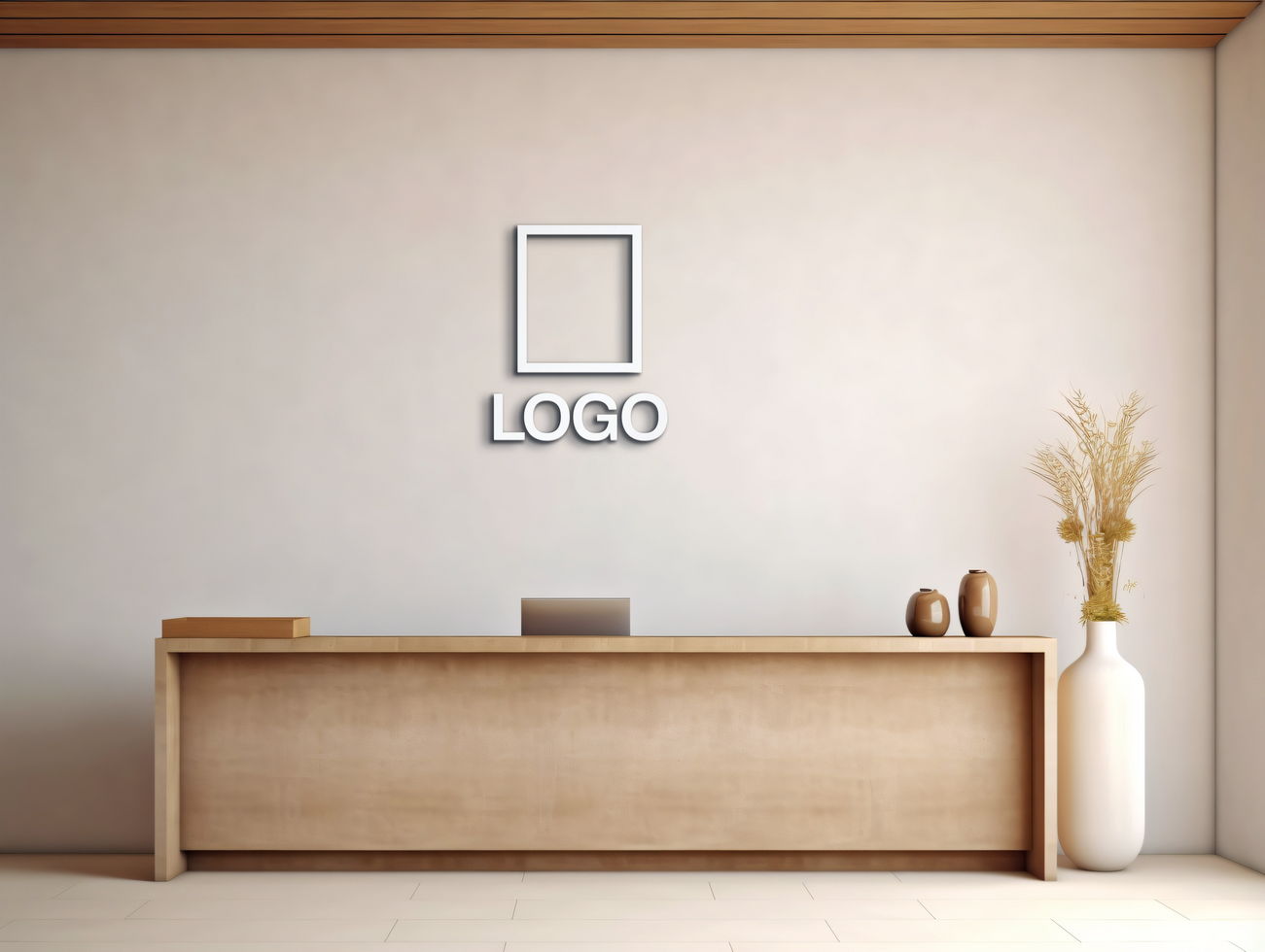 Logo mockup sign mockup design brand identity mockup company logo reception logo mockup branding psd