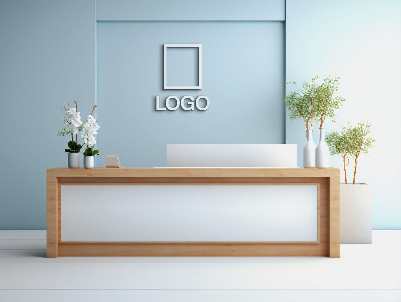 Logo mockup sign mockup design brand identity mockup company logo reception logo mockup branding psd