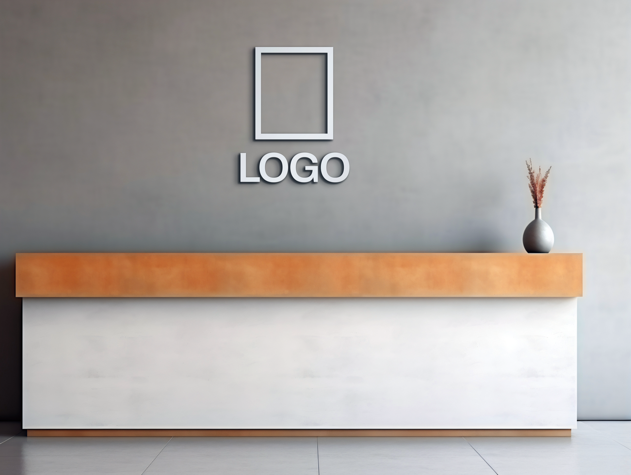 Logo mockup sign mockup design brand identity mockup company logo reception logo mockup branding psd
