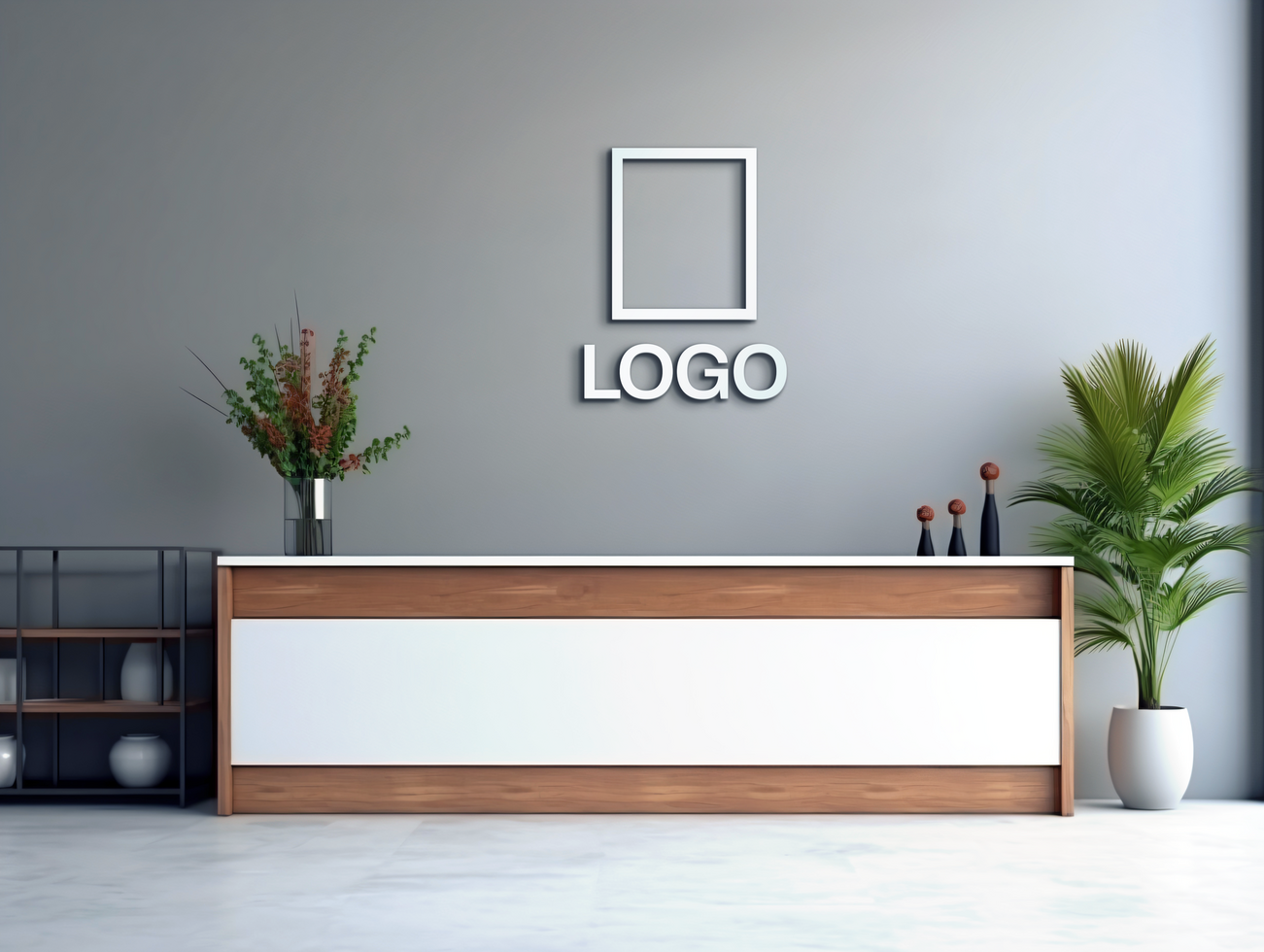 Logo mockup sign mockup design brand identity mockup company logo reception logo mockup branding psd