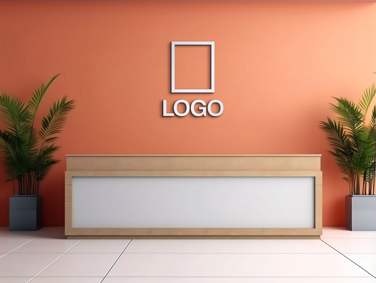 Logo mockup sign mockup design brand identity mockup company logo reception logo mockup branding psd