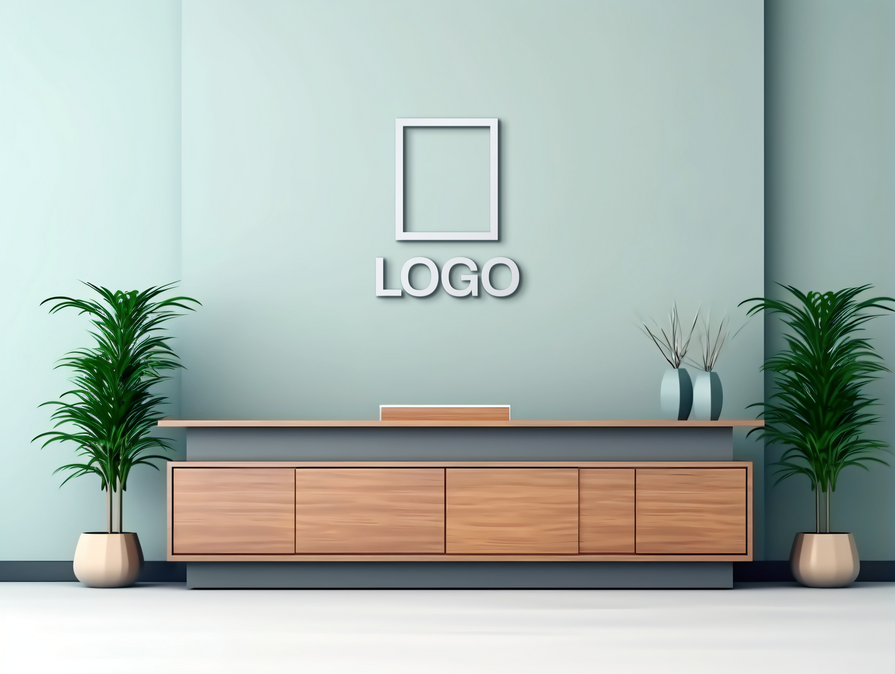 Logo mockup sign mockup design brand identity mockup company logo reception logo mockup branding psd