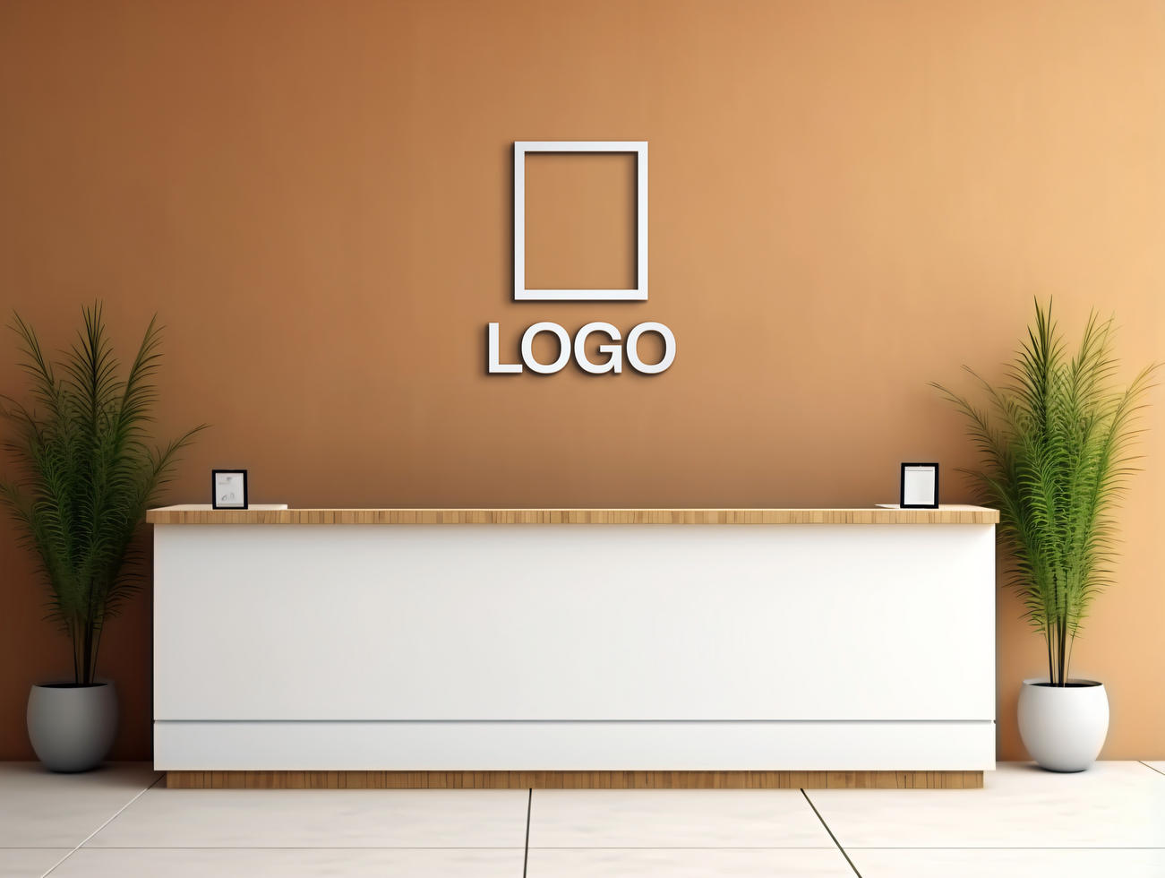 Logo mockup sign mockup design brand identity mockup company logo reception logo mockup branding psd