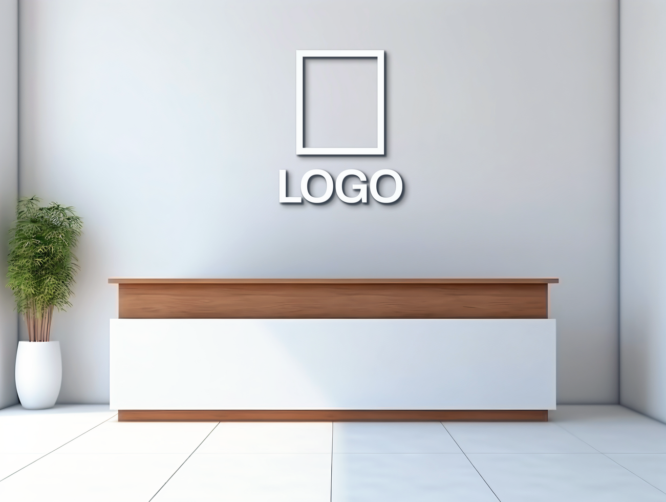 Logo mockup sign mockup design brand identity mockup company logo reception logo mockup branding psd