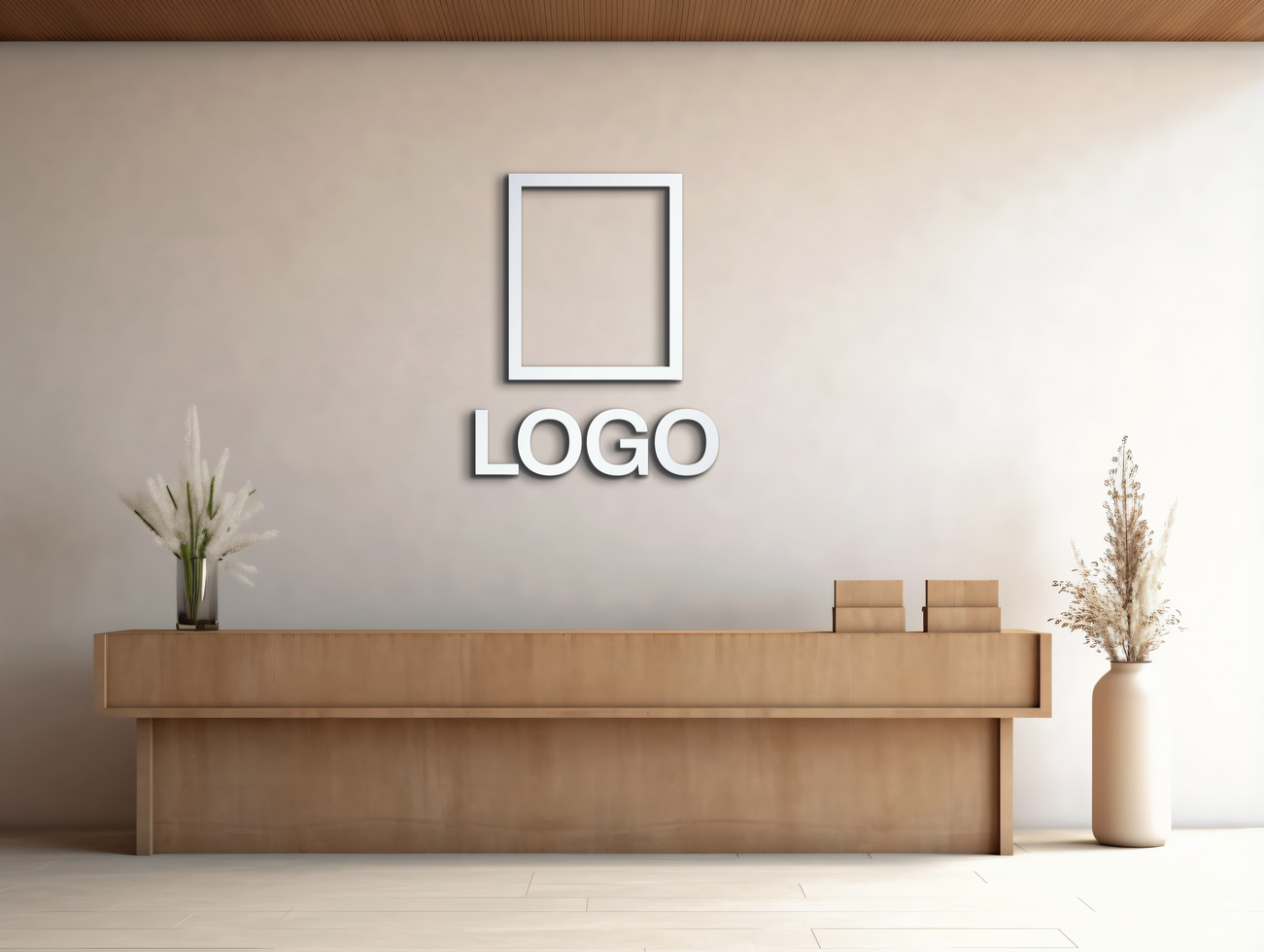 Logo mockup sign mockup design brand identity mockup company logo reception logo mockup branding psd