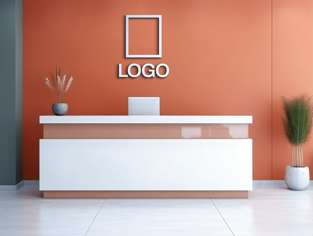 Logo mockup sign mockup design brand identity mockup company logo reception logo mockup branding psd