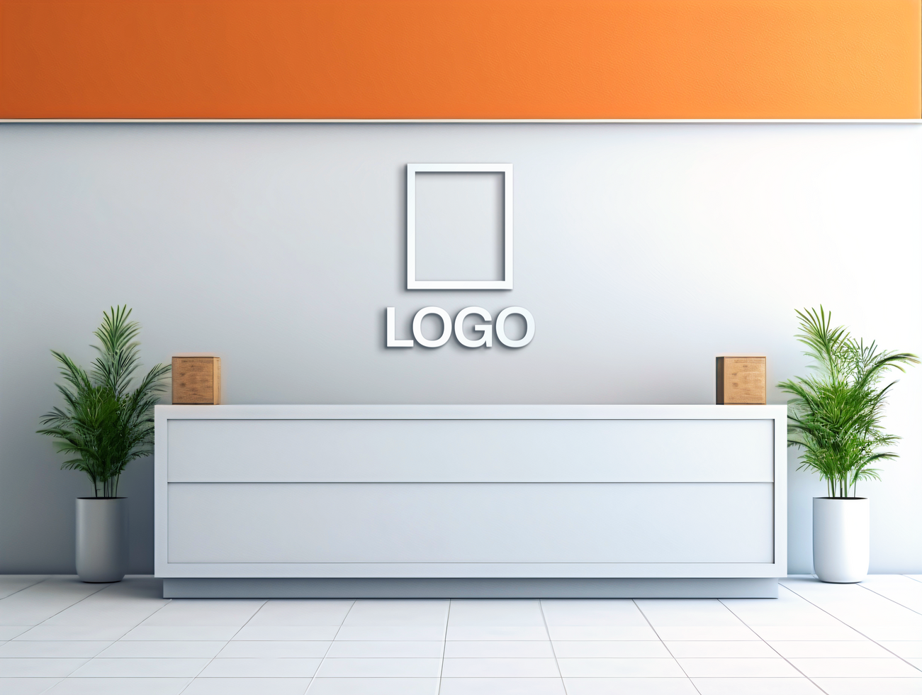 Logo mockup sign mockup design brand identity mockup company logo reception logo mockup branding psd