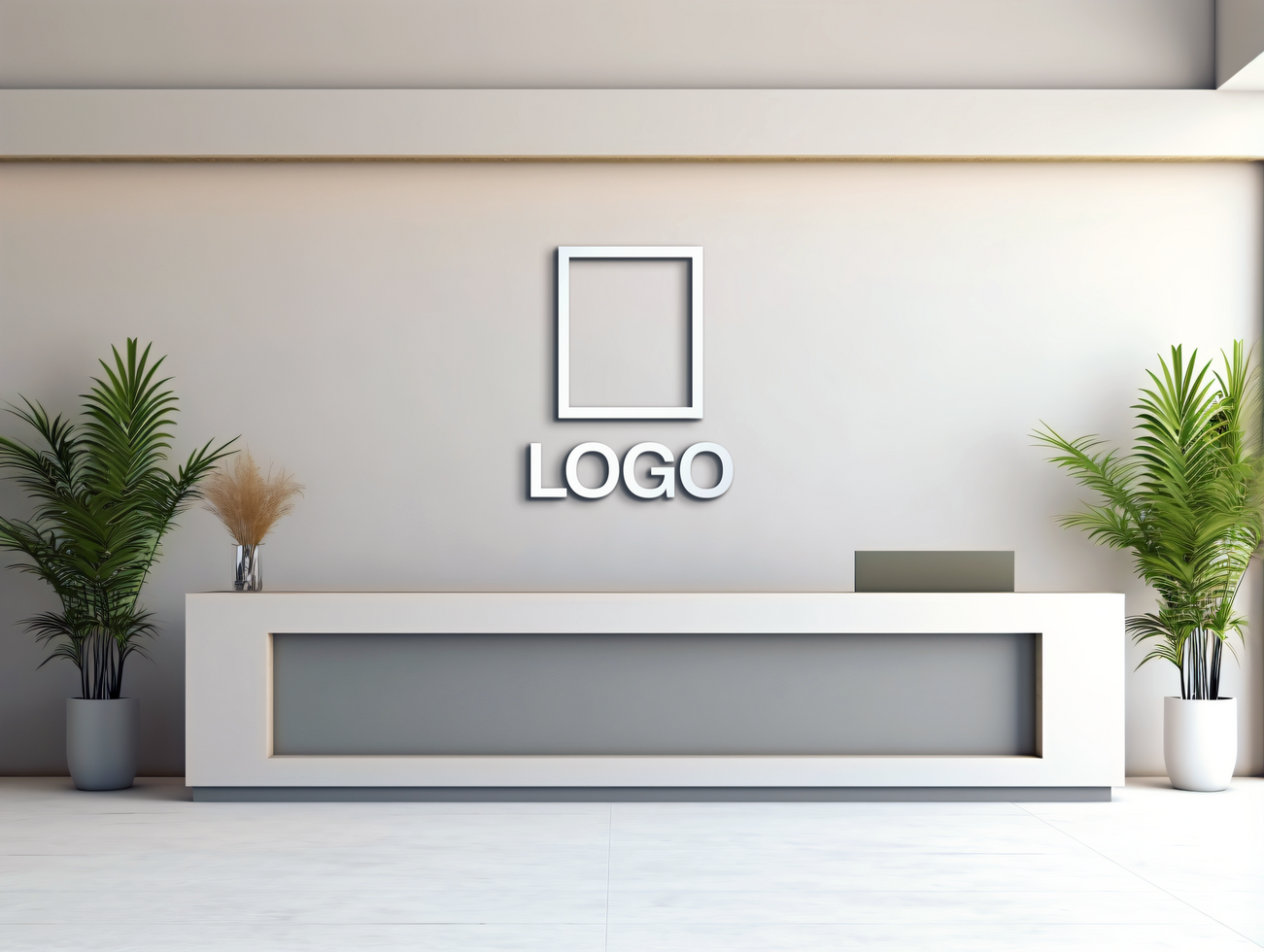Logo mockup sign mockup design brand identity mockup company logo reception logo mockup branding psd