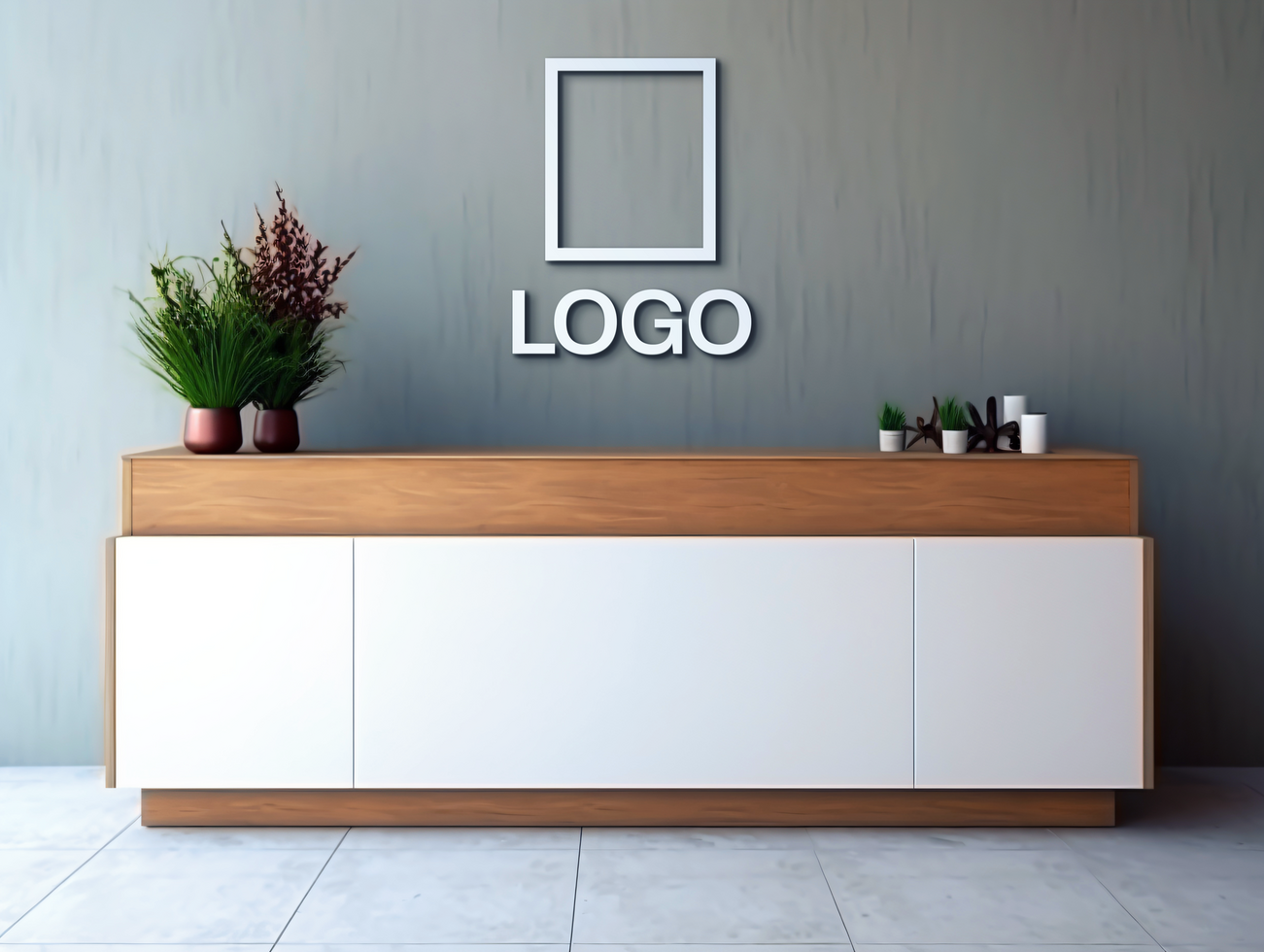 Logo mockup sign mockup design brand identity mockup company logo reception logo mockup branding psd