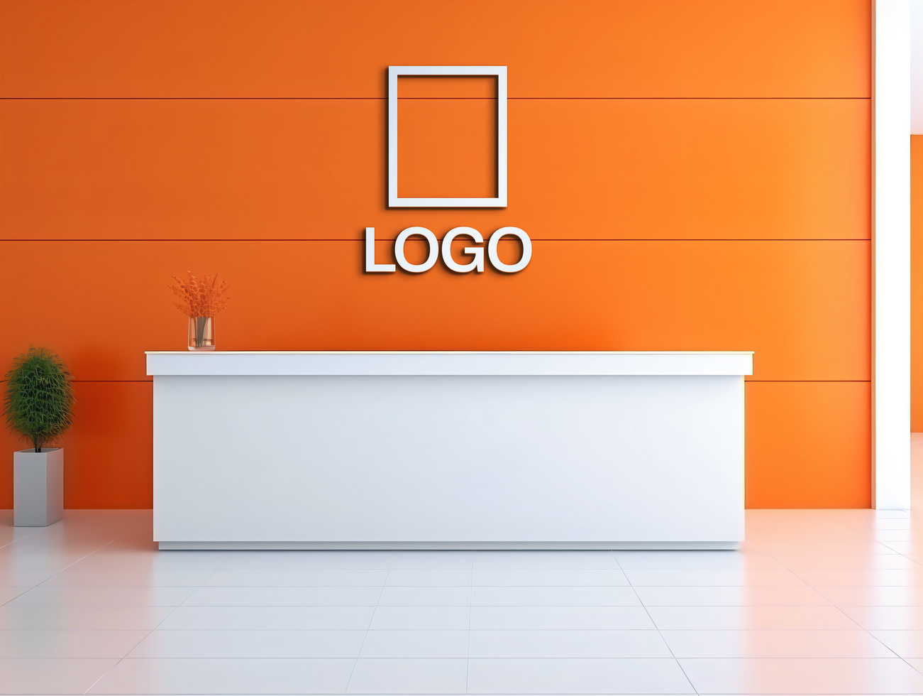 Logo mockup sign mockup design brand identity mockup company logo reception logo mockup branding psd