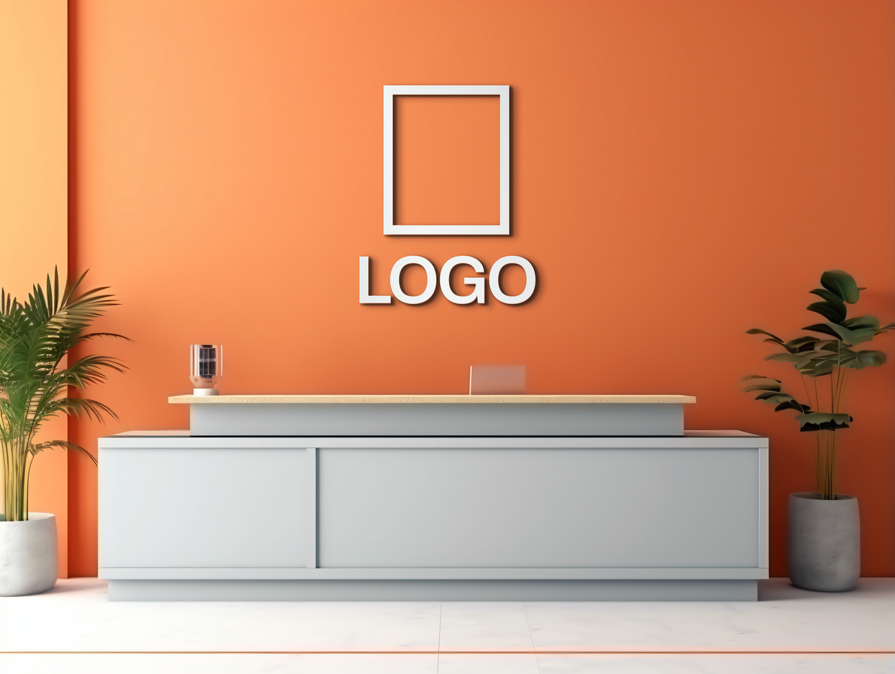 Logo mockup sign mockup design brand identity mockup company logo reception logo mockup branding psd