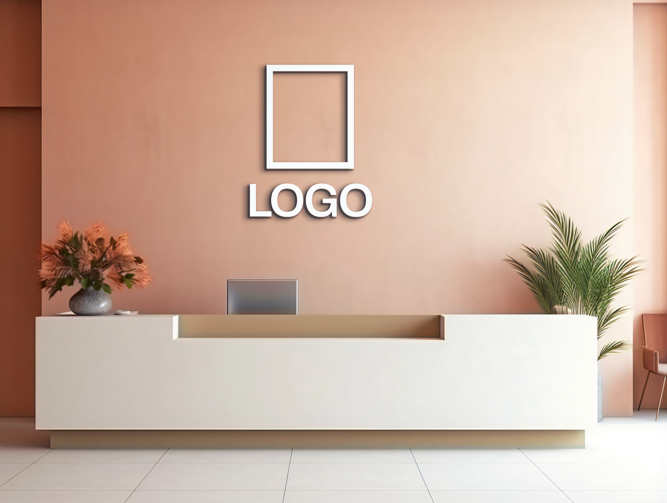Logo mockup sign mockup design brand identity mockup company logo reception logo mockup branding psd
