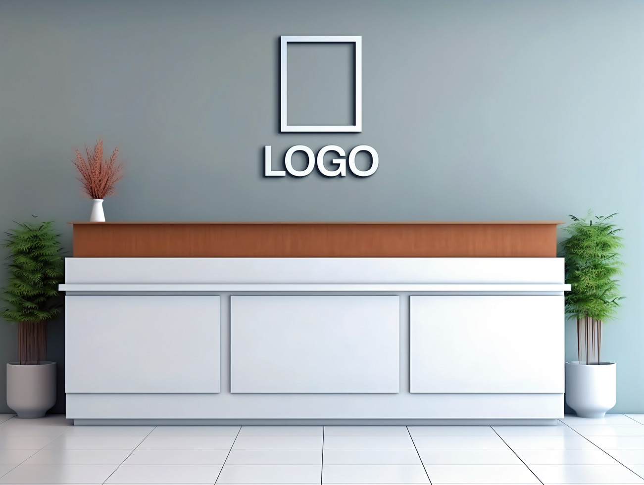 Logo mockup sign mockup design brand identity mockup company logo reception logo mockup branding psd