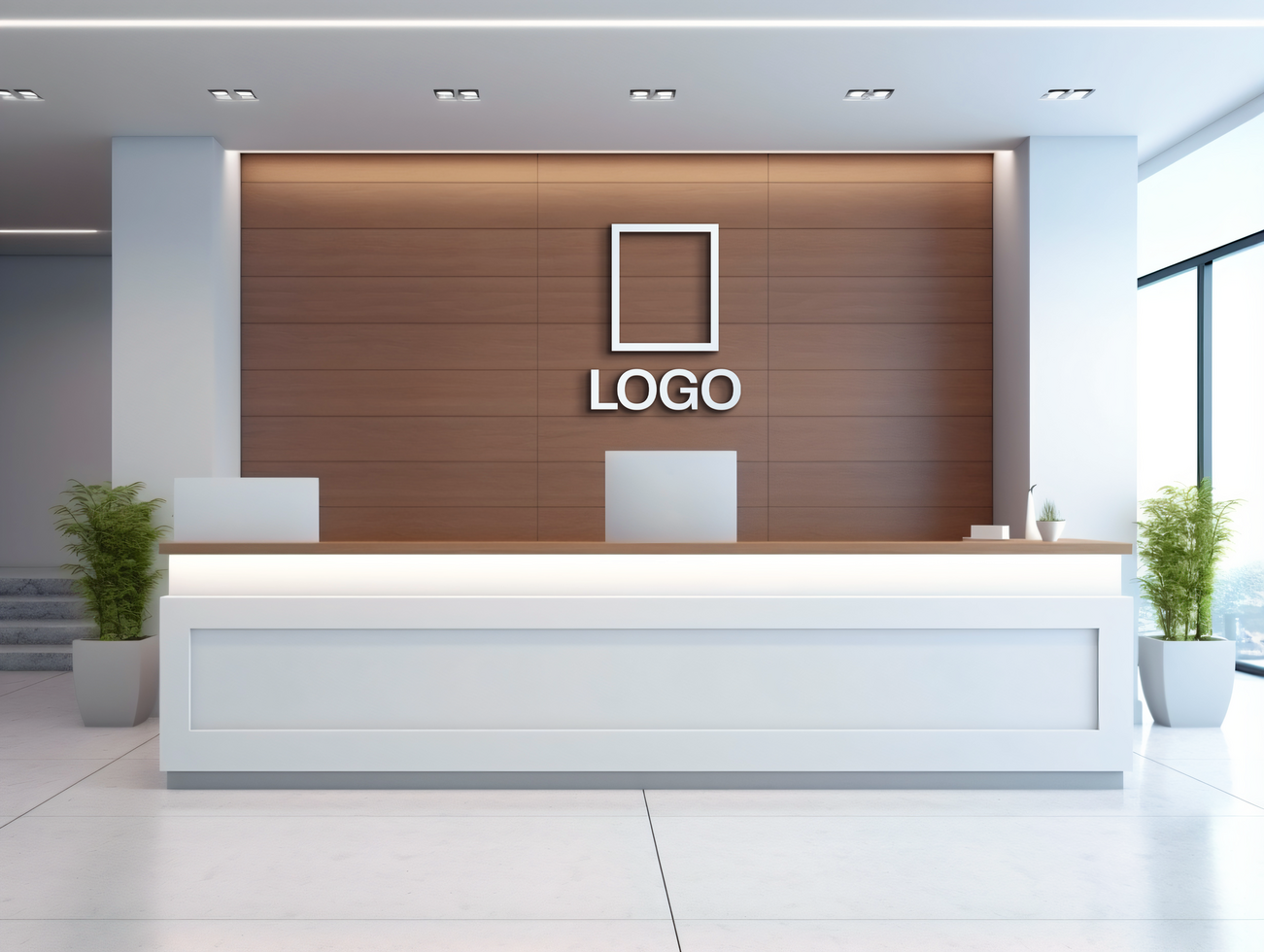 Logo mockup sign mockup design brand identity mockup company logo reception logo mockup branding psd