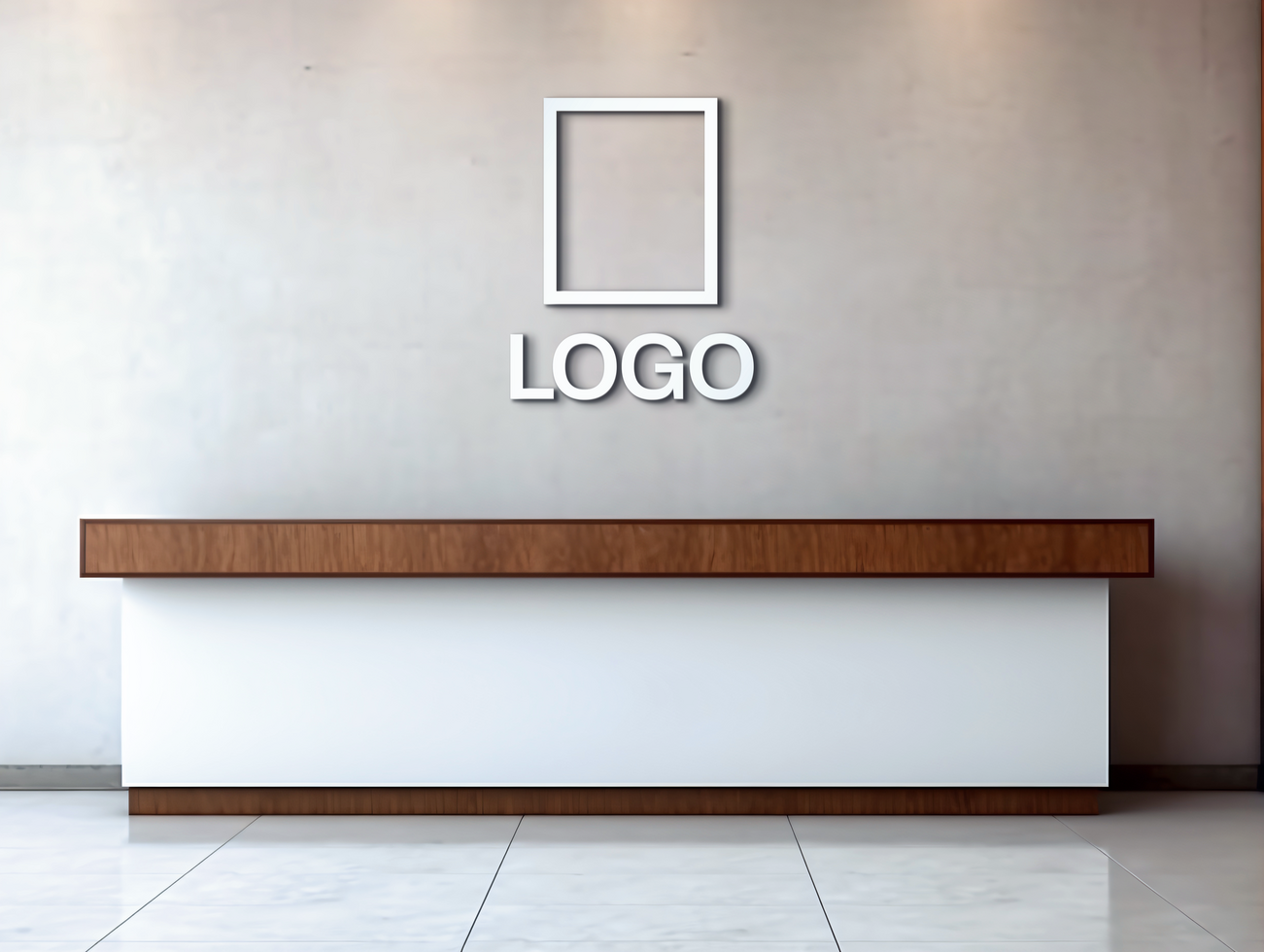 Logo mockup sign mockup design brand identity mockup company logo reception logo mockup branding psd