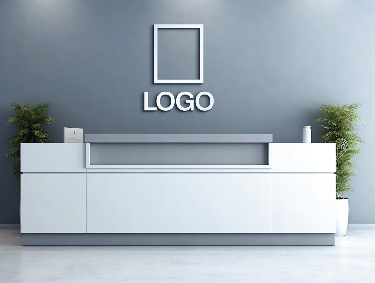 Logo mockup sign mockup design brand identity mockup company logo reception logo mockup branding psd