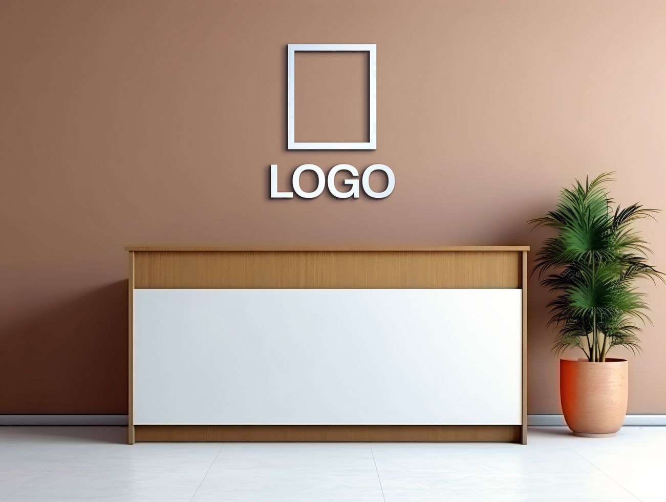 Logo mockup sign mockup design brand identity mockup company logo reception logo mockup branding psd