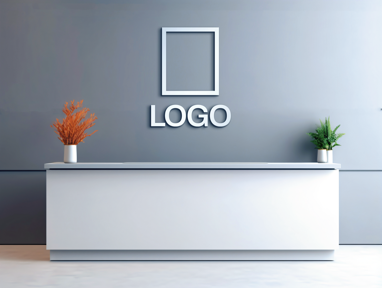 Logo mockup sign mockup design brand identity mockup company logo reception logo mockup branding psd
