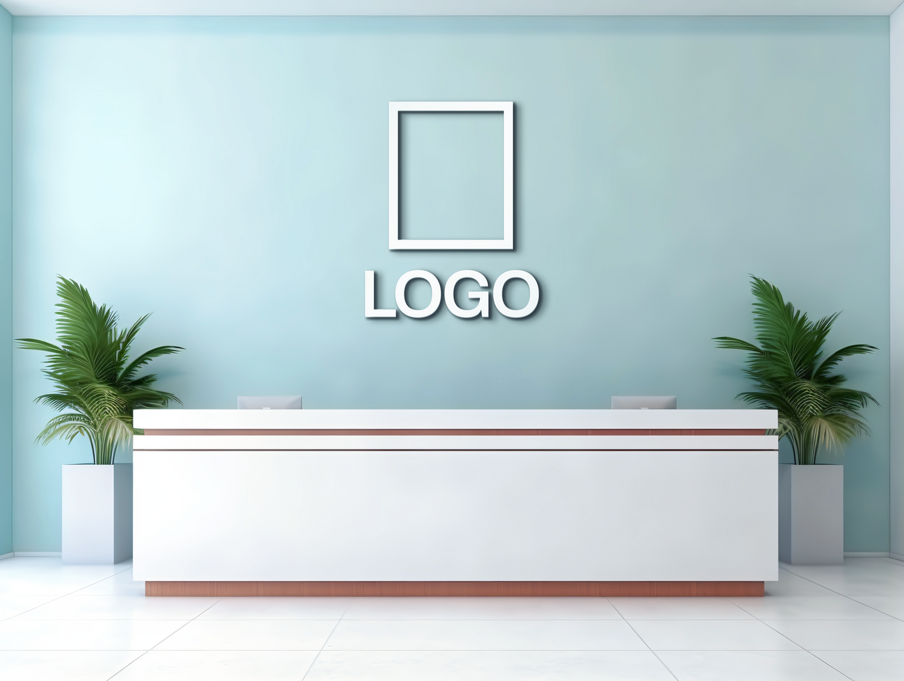 Logo mockup sign mockup design brand identity mockup company logo reception logo mockup branding psd