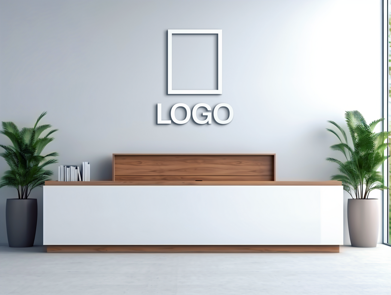 Logo mockup sign mockup design brand identity mockup company logo reception logo mockup branding psd