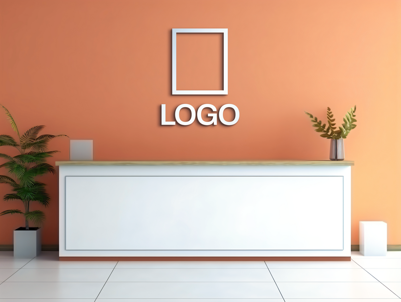 Logo mockup sign mockup design brand identity mockup company logo reception logo mockup branding psd