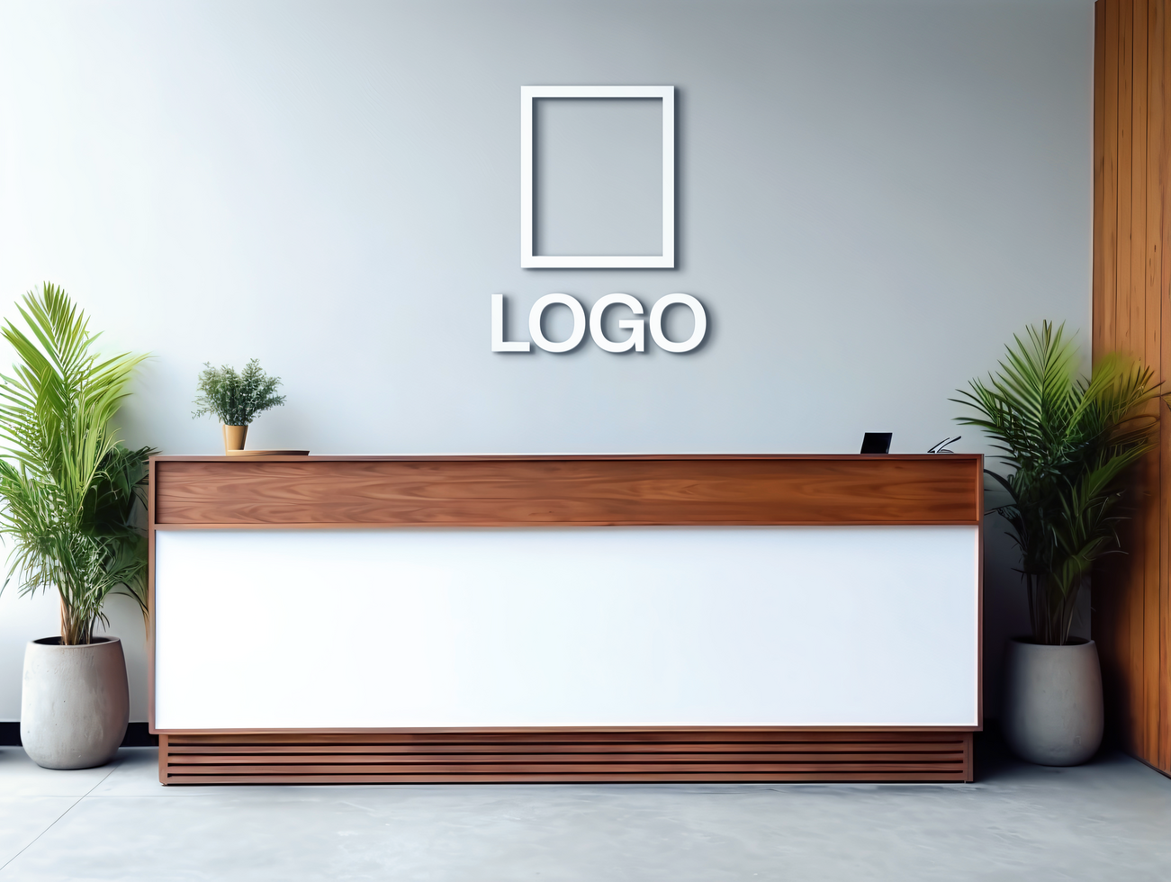 Logo mockup sign mockup design brand identity mockup company logo reception logo mockup branding psd