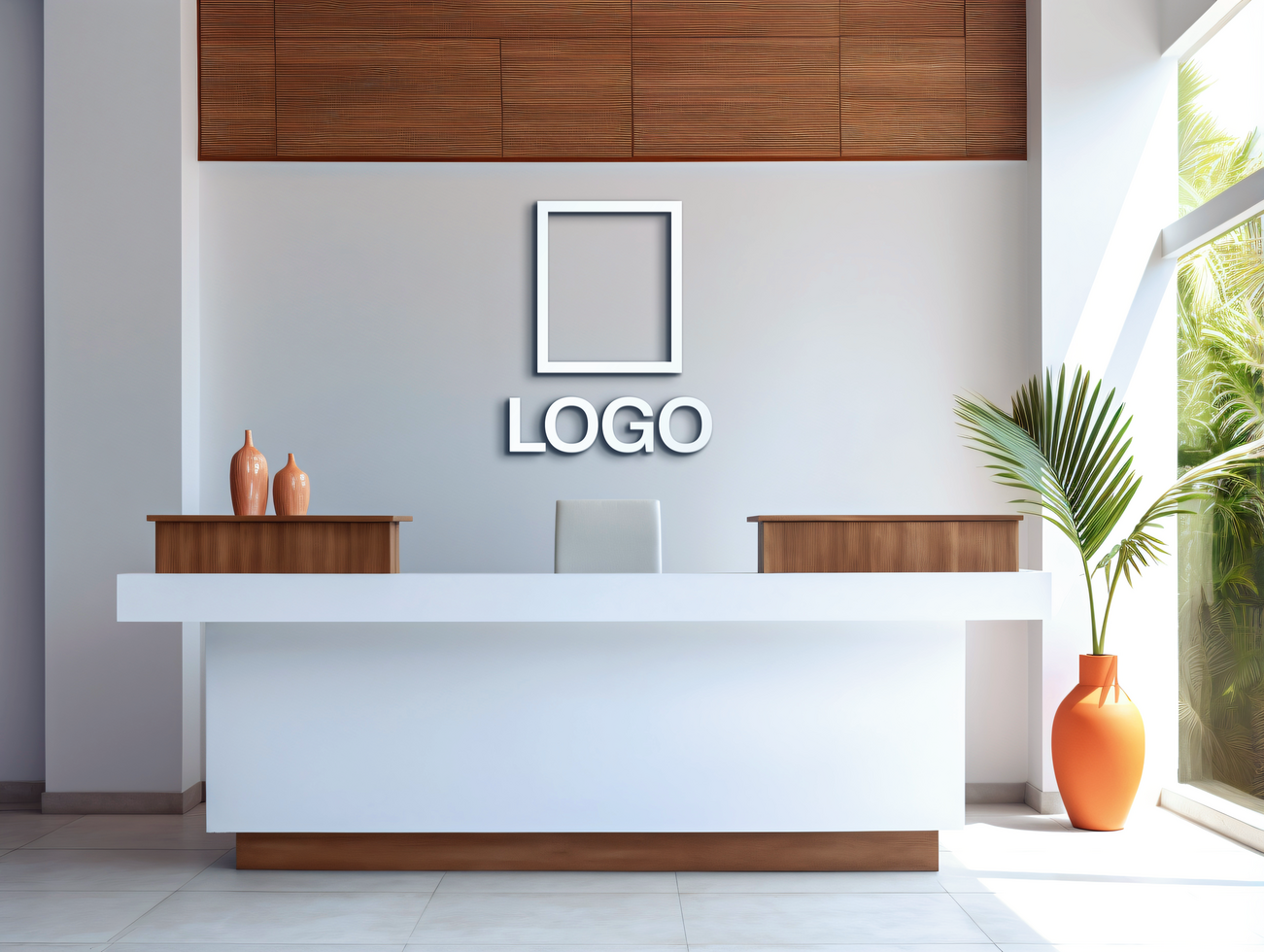 Logo mockup sign mockup design brand identity mockup company logo reception logo mockup branding psd