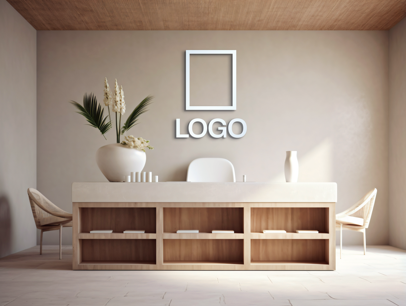 Logo mockup sign mockup design brand identity mockup company logo reception logo mockup branding psd