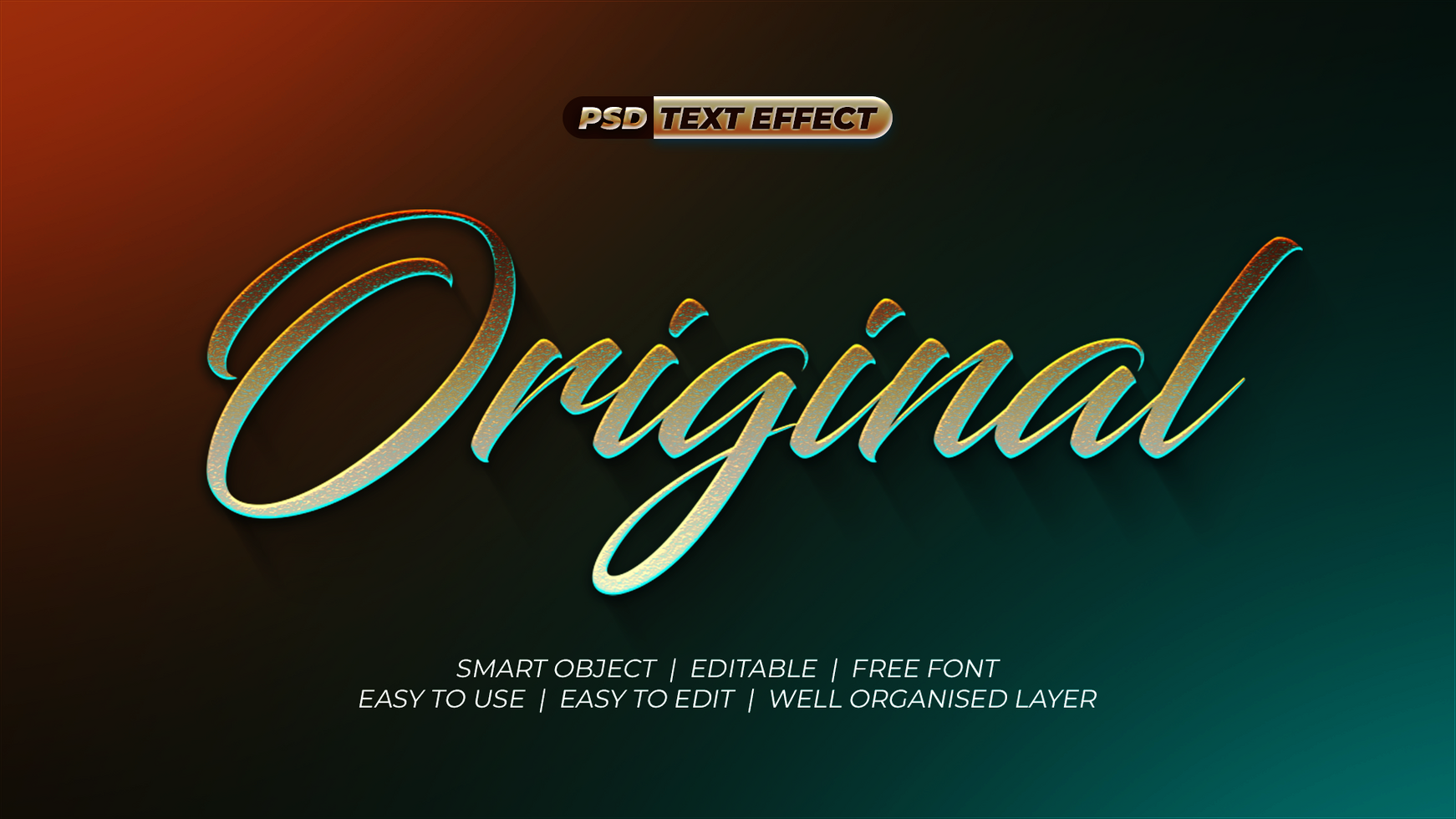 Metallic Text Effect psd