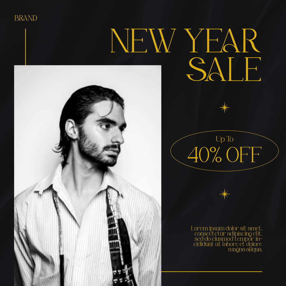 New Year Men Fashion Luxury elegant Social Media Post Template psd