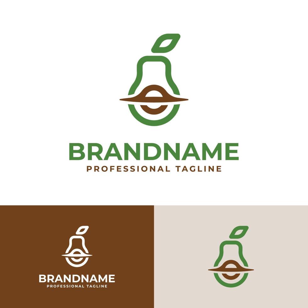 Avocado Black Hole Logo, Ideal for Organic Food and Beverage Companies vector