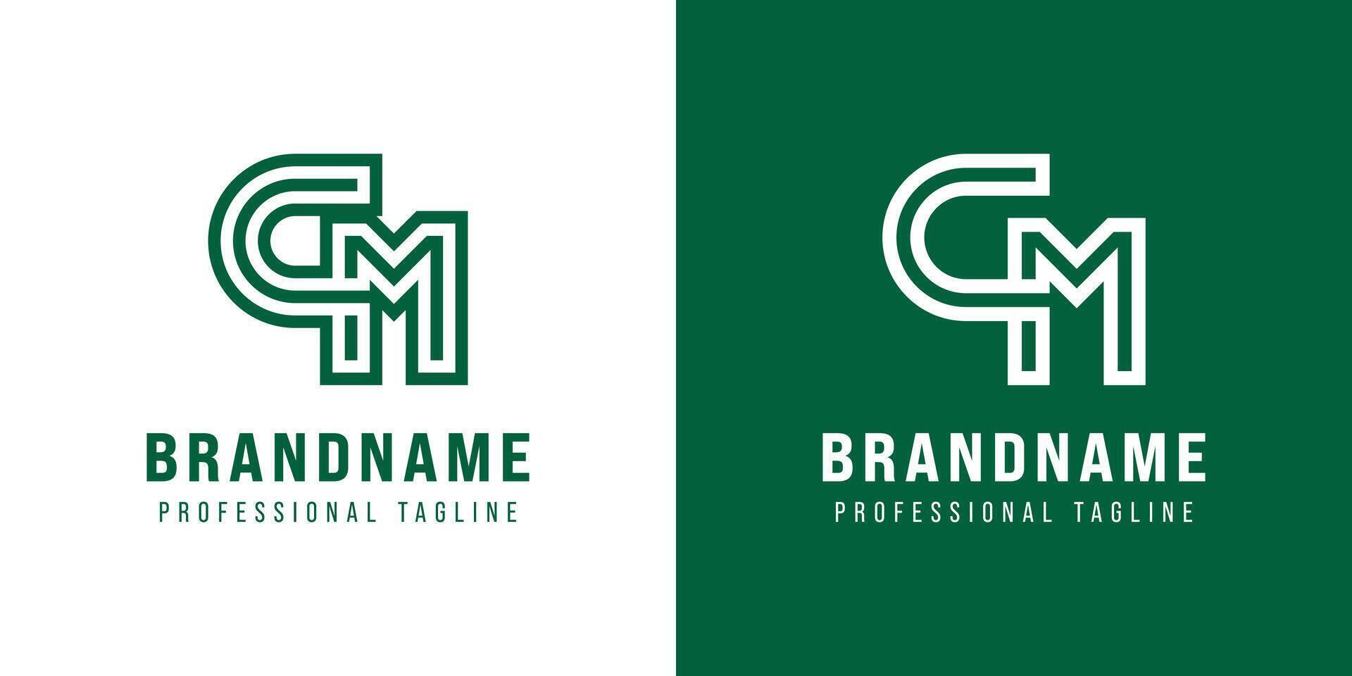 Letters CM Monogram Logo, suitable for any business with MC or CM initials vector