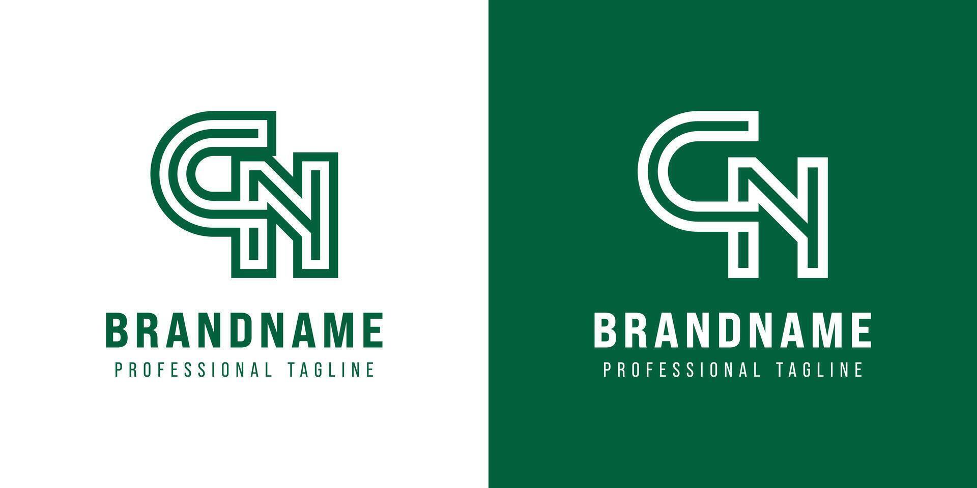 Letters CN Monogram Logo, suitable for any business with NC or CN initials vector