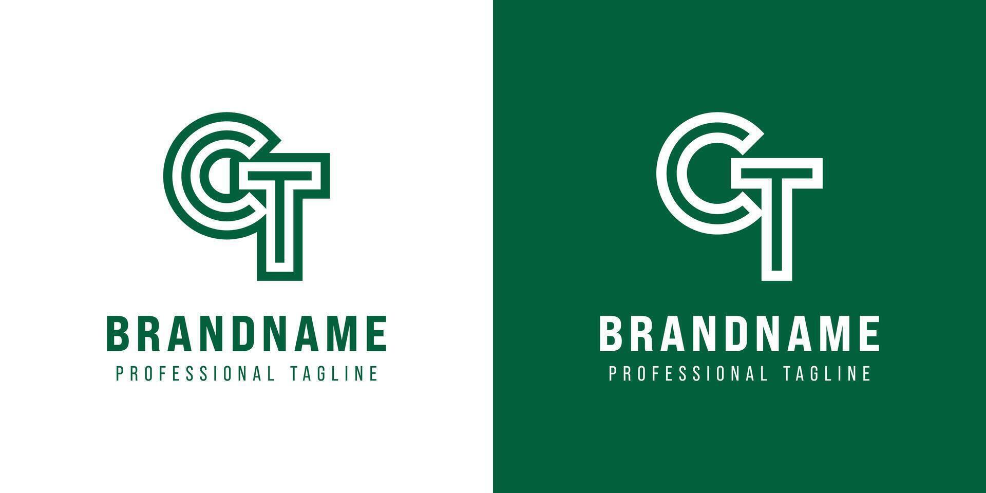 Letters CT Monogram Logo, suitable for any business with TC or CT initials vector