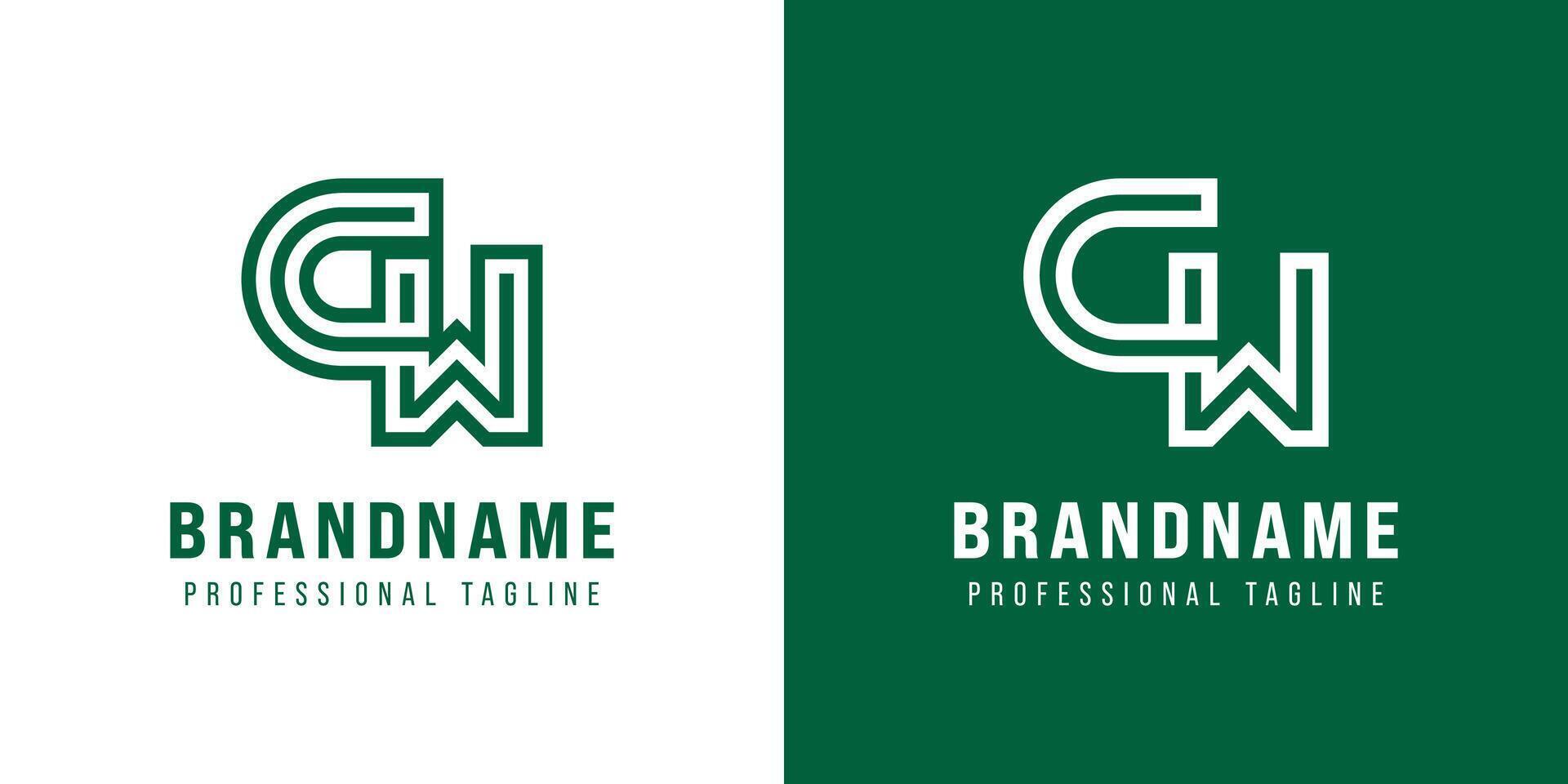Letters CW Monogram Logo, suitable for any business with WC or CW initials vector