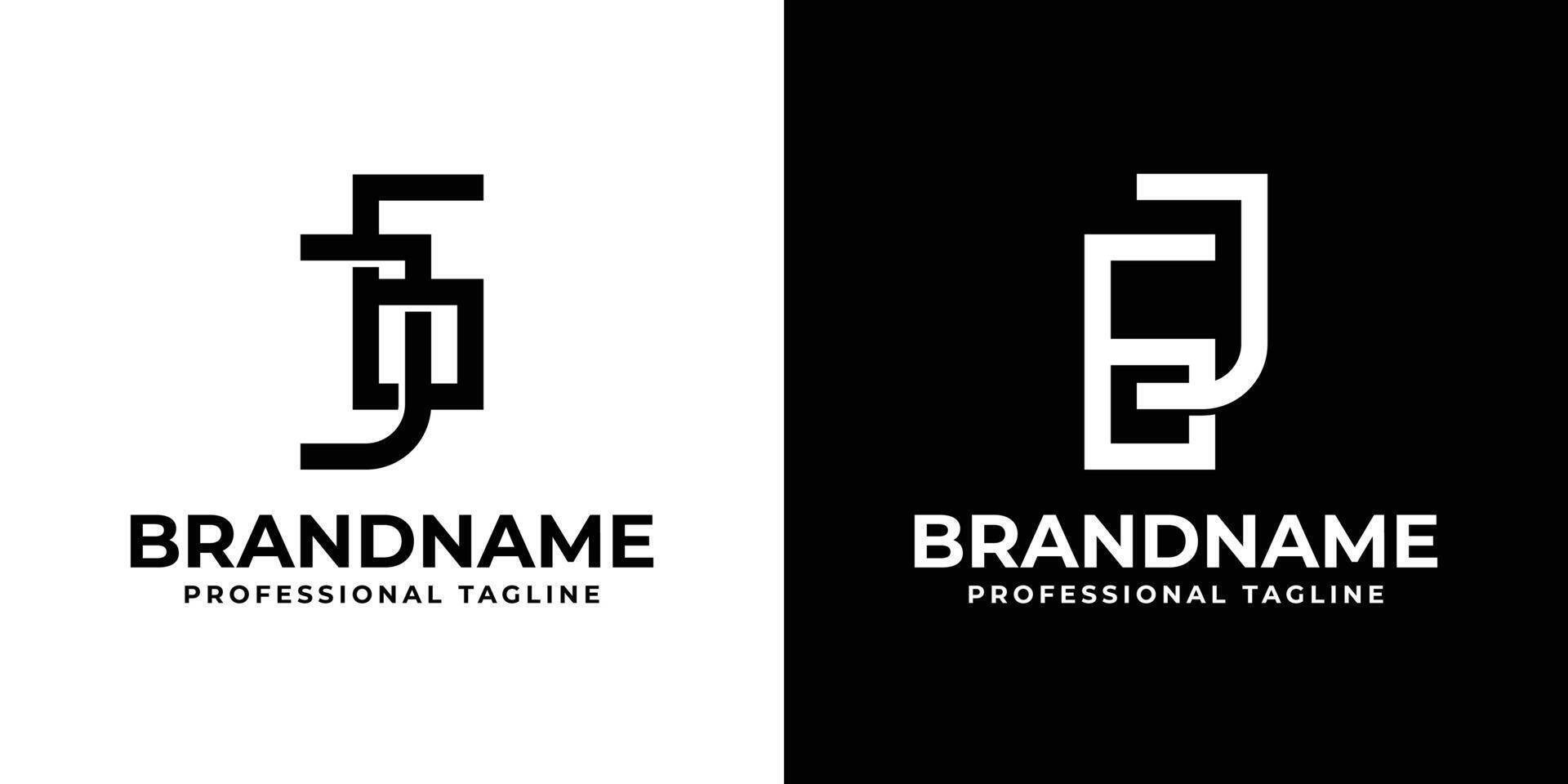Letters JG and GJ Monogram Logo, suitable for any business with JG or GJ initials vector