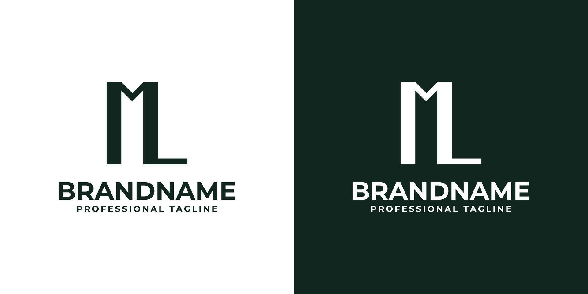 Letters ML Monogram Logo, suitable for any business with LM or ML initials vector
