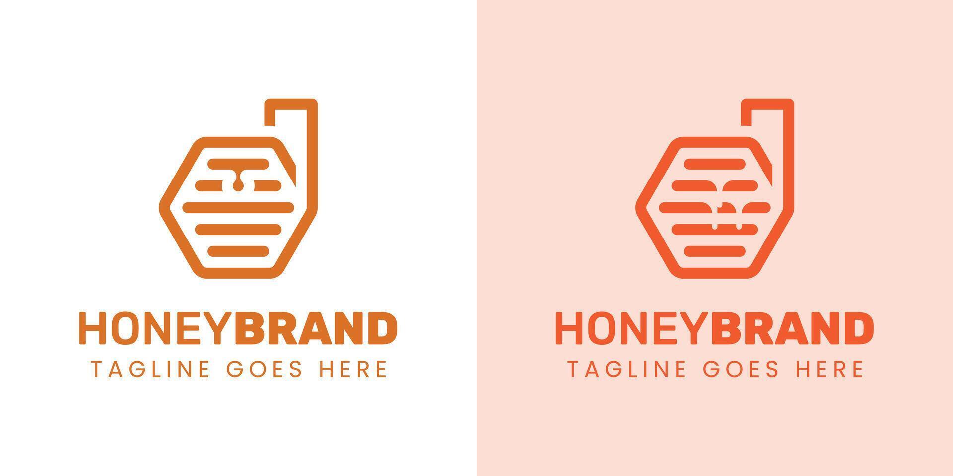 Initial D Honey Logo Set, Perfect for Beekeeping and Honey Producers vector