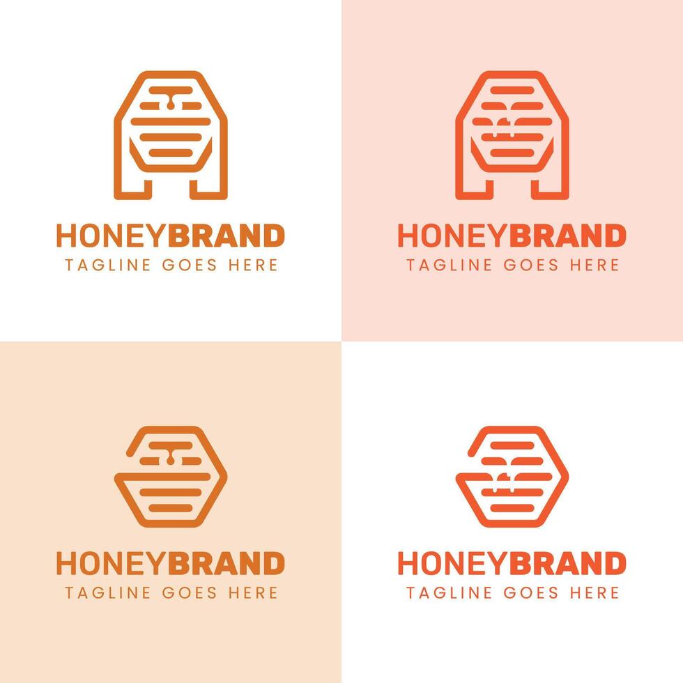 Initial A Honey Logo Set, Perfect for Beekeeping and Honey Producers vector