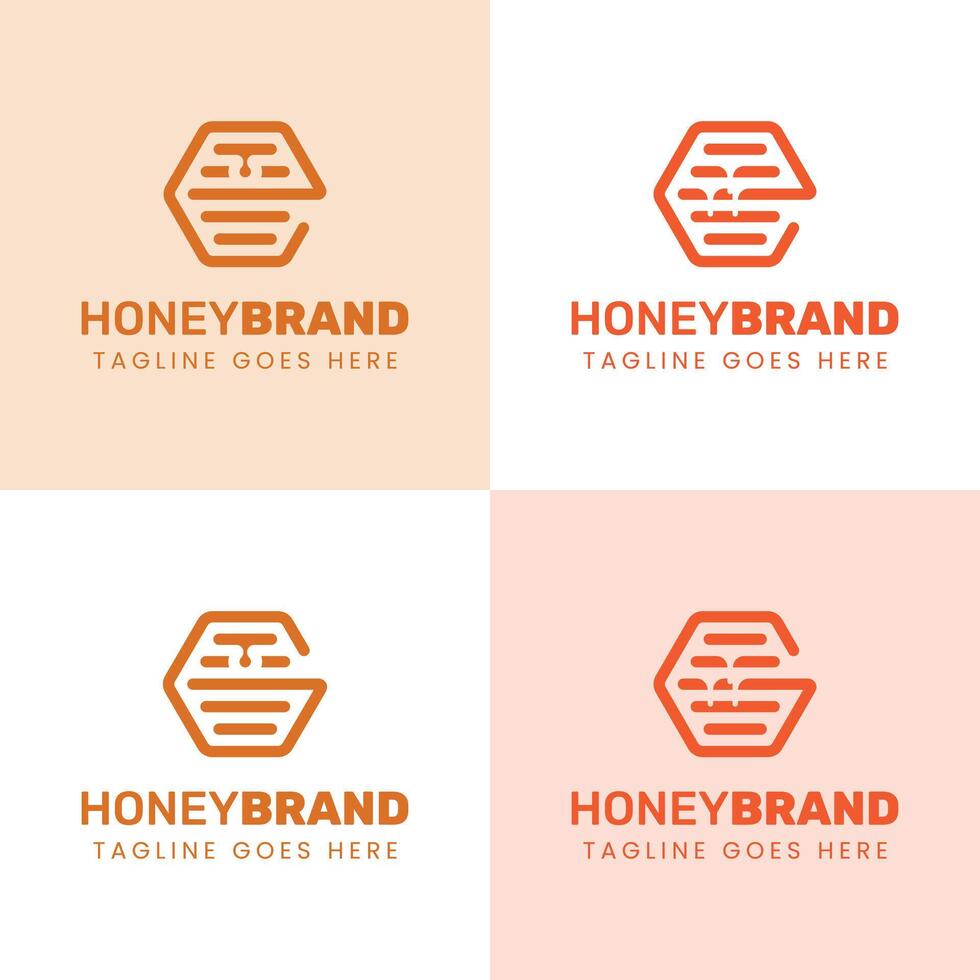 Initial E and G Honey Logo Set, Perfect for Beekeeping and Honey Producers vector