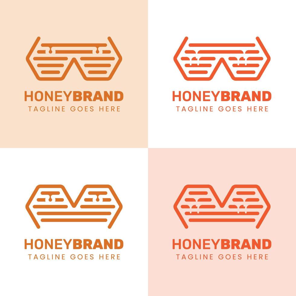 Initial M and W Honey Logo Set, Perfect for Beekeeping and Honey Producers vector