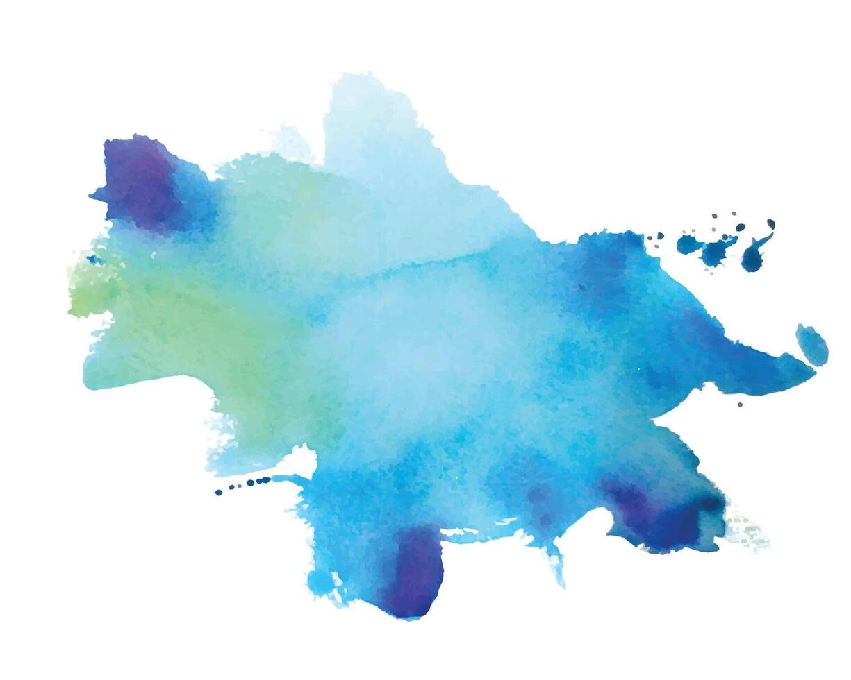 watercolor isolated abstract background turquoise vector