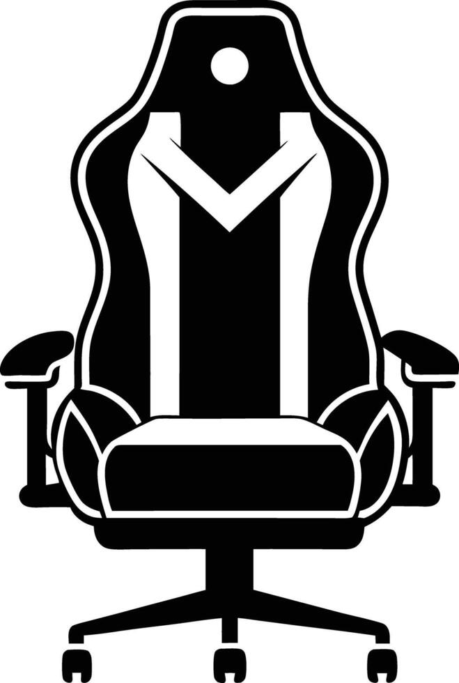 gaming chair silhouette illustration. black and white vector