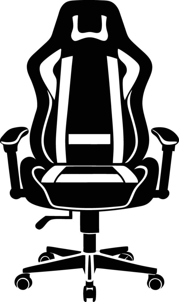 gaming chair silhouette illustration. black and white vector