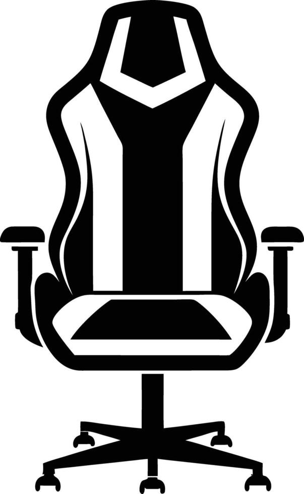 gaming chair silhouette illustration. black and white vector