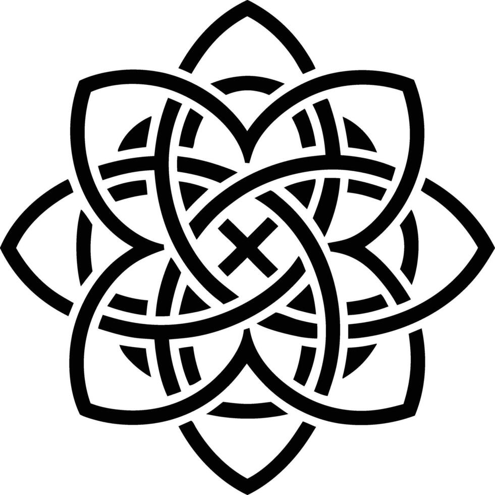 Celtic Knot Mandala illustration. black and white vector